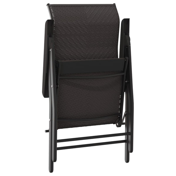 vidaXL Chaises de jardin 8 pcs Pliantes Noir marron café Résine tressée