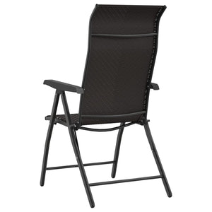 vidaXL Chaises de jardin 8 pcs Pliantes Noir marron café Résine tressée