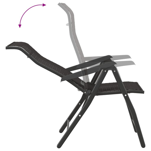 vidaXL Chaises de jardin 8 pcs Pliantes Noir marron café Résine tressée