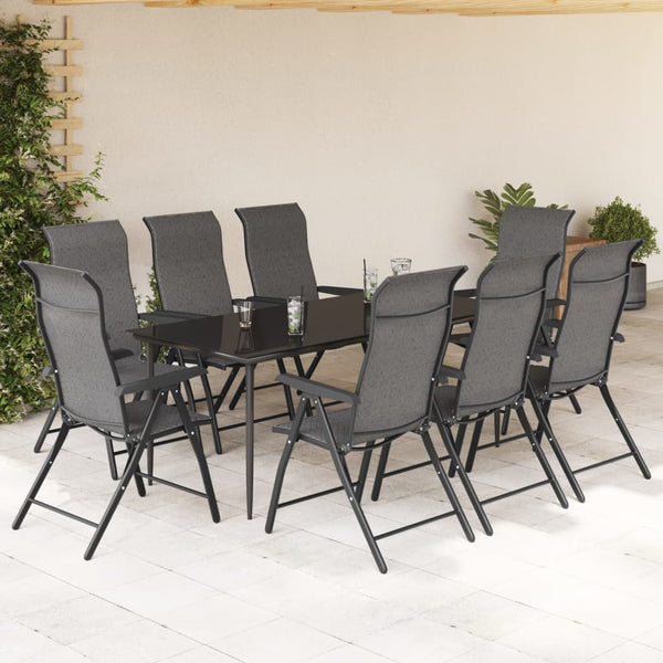 8er Set Klappbare Gartenstühle Grau Rattan