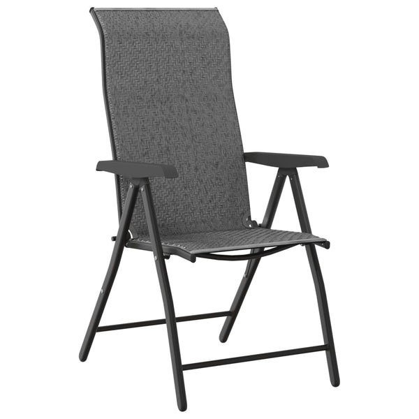 8er Set Klappbare Gartenstühle Grau Rattan