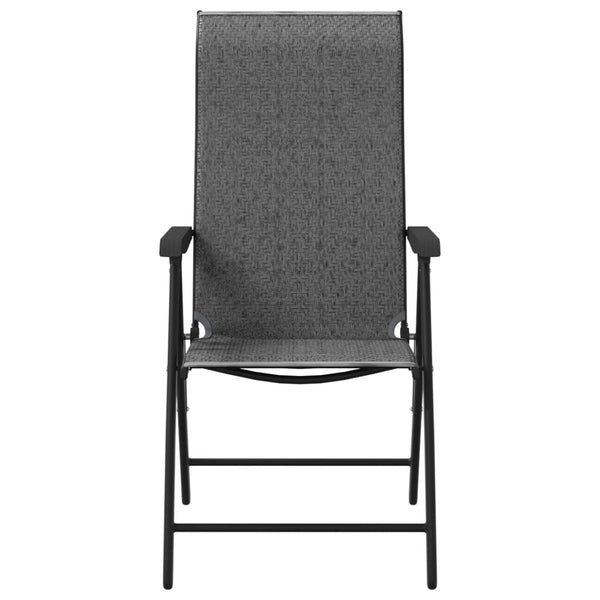 8er Set Klappbare Gartenstühle Grau Rattan