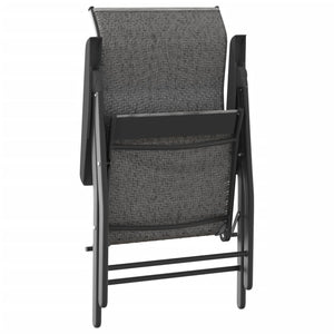 8er Set Klappbare Gartenstühle Grau Rattan