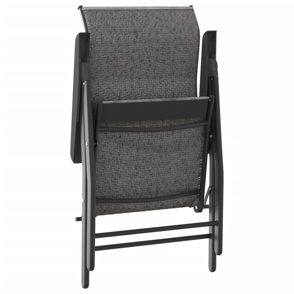 8er Set Klappbare Gartenstühle Grau Rattan