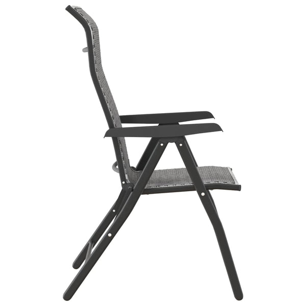 8er Set Klappbare Gartenstühle Grau Rattan