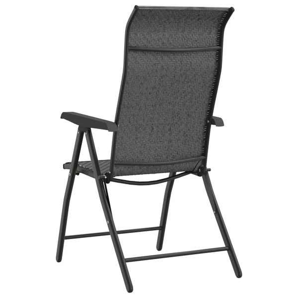8er Set Klappbare Gartenstühle Grau Rattan
