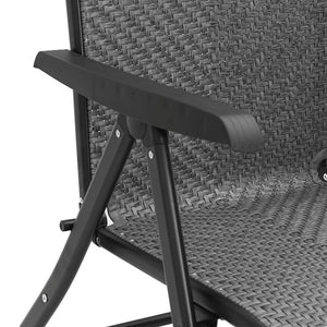 8er Set Klappbare Gartenstühle Grau Rattan
