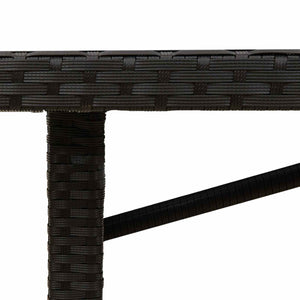 Garten Essgruppe 7-teilig Schwarz Rattan mit Kissen