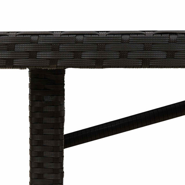 Garten Essgruppe 7-teilig Schwarz Rattan mit Kissen
