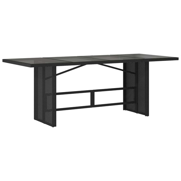 Garten Essgruppe 7-teilig Schwarz Rattan mit Kissen