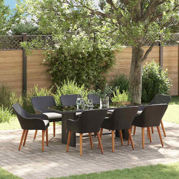 Garten Essgruppe 9-teilig mit Kissen