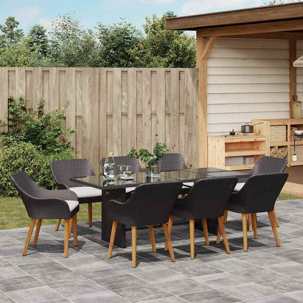 Garten Essgruppe 9-teilig mit Kissen