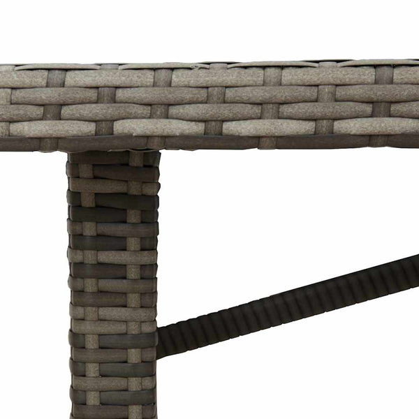 Garten Essgruppe Grau Poly-Rattan 7-teilig