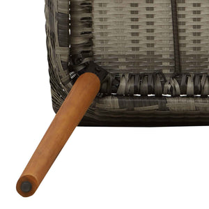 Garten Essgruppe 9-teilig Grau Poly Rattan