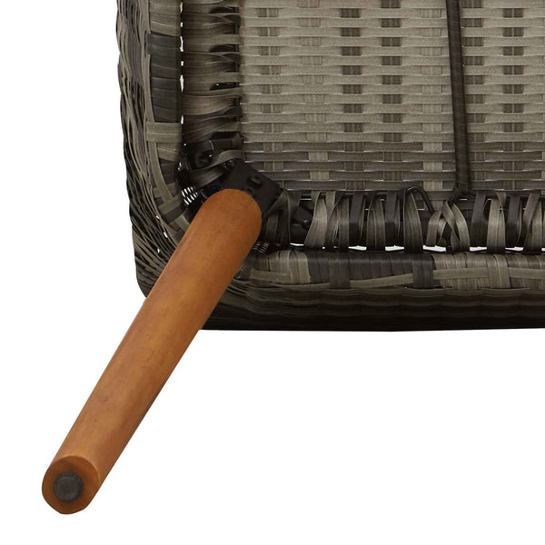 Garten Essgruppe 9-teilig Grau Poly Rattan