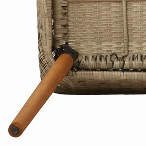 Garten Essgruppe Beige Poly-Rattan 7-teilig