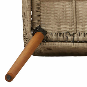9-teilige Garten Essgruppe Beige Poly-Rattan