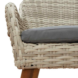 7-teilige Garten Essgruppe Hellgrau Poly-Rattan