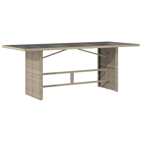 7-teilige Garten Essgruppe Hellgrau Poly-Rattan