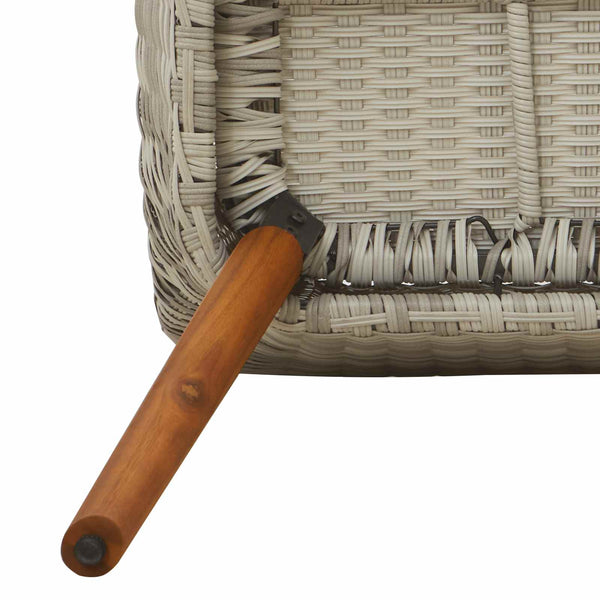 Garten Essgruppe Hellgrau Poly-Rattan 3-teilig