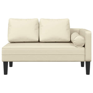 Creme Kunstleder Chaiselongue mit Kissen