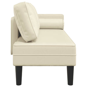 Creme Kunstleder Chaiselongue mit Kissen