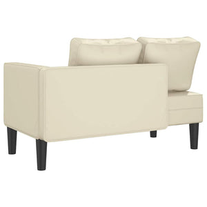 Creme Kunstleder Chaiselongue mit Kissen