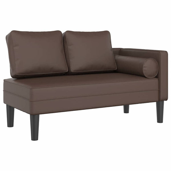 Braune Chaiselongue mit Kissen