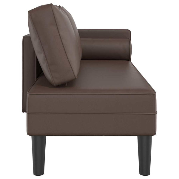 Braune Chaiselongue mit Kissen