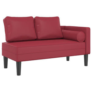Weinrote Chaiselongue mit Kissen