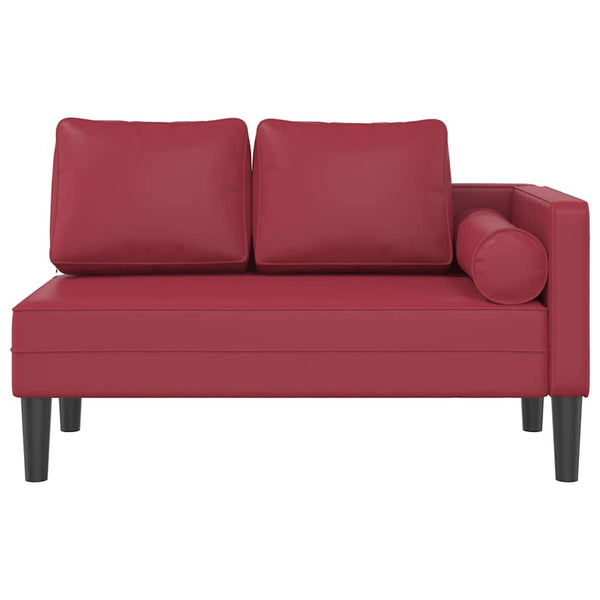 Weinrote Chaiselongue mit Kissen