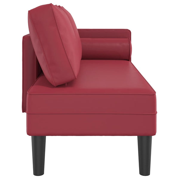 Weinrote Chaiselongue mit Kissen