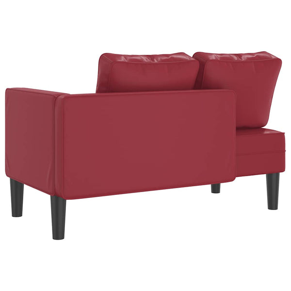 Weinrote Chaiselongue mit Kissen