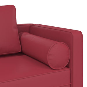 Weinrote Chaiselongue mit Kissen