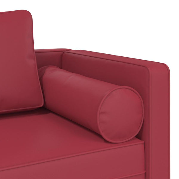 Weinrote Chaiselongue mit Kissen