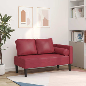 Weinrote Chaiselongue mit Kissen