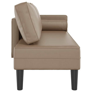 Chaiselongue Cappuccino Kunstleder mit Kissen
