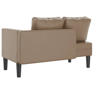 Chaiselongue Cappuccino Kunstleder mit Kissen