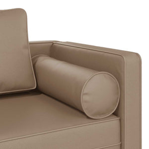Chaiselongue Cappuccino Kunstleder mit Kissen