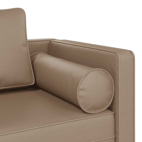 Chaiselongue Cappuccino Kunstleder mit Kissen