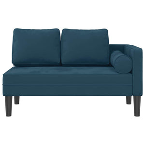 Blaue Samt Chaiselongue mit Kissen