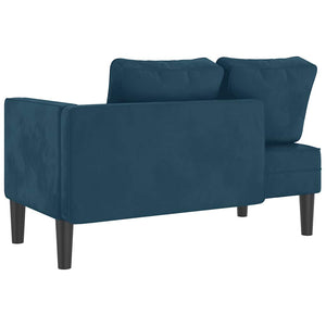 Blaue Samt Chaiselongue mit Kissen