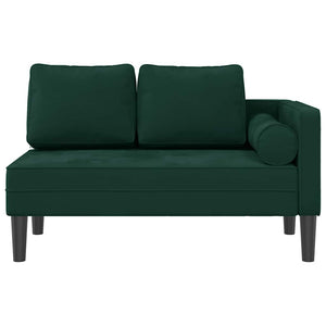 Chaiselongue Dunkelgrün Samt mit Kissen