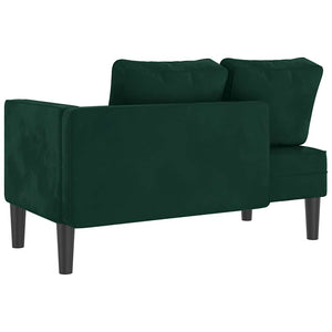 Chaiselongue Dunkelgrün Samt mit Kissen