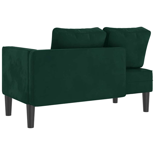 Chaiselongue Dunkelgrün Samt mit Kissen