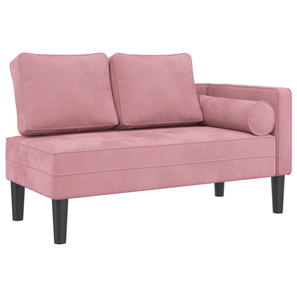vidaXL Méridienne avec coussin Velours rose