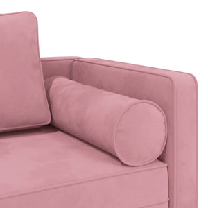 Chaiselongue Rosa Samt mit Kissen