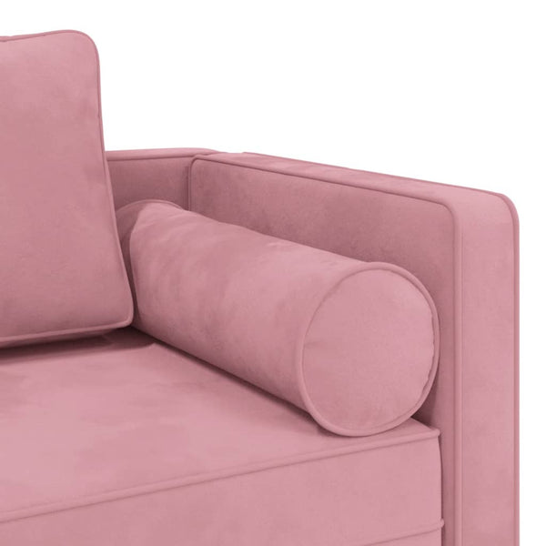 Chaiselongue Rosa Samt mit Kissen