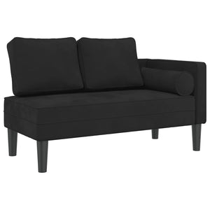 Schwarze Samt Chaiselongue mit Kissen