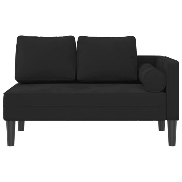 Schwarze Samt Chaiselongue mit Kissen